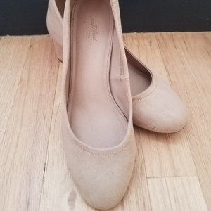 Tan suede block heels- Universal Thread Target